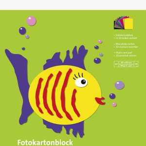 Fotokartonblock, Tonkarton A3 Heyda, 300g, 10 Farben sort