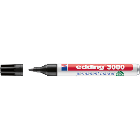 Permanentmarker Edding 3000, Rundspitze, 1,5-3mm, schwarz