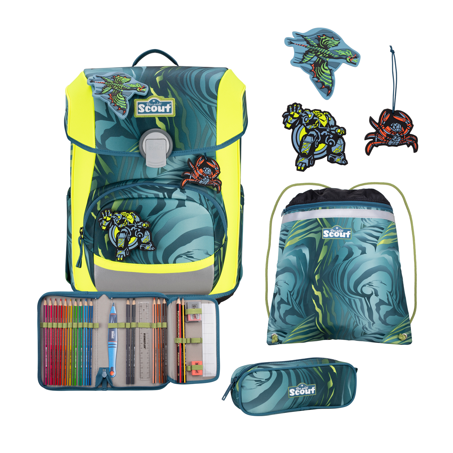 Scout Ranzen Neo Set Action, 75450003400, 4-tlg.