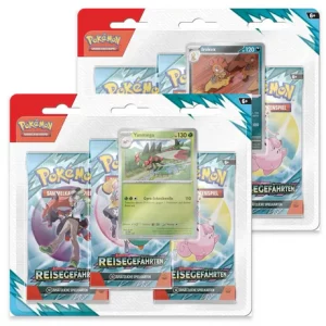Pokemon 3-er Booster a10Ka., Reisegefährten, 100-10286, (DE,Neu,OVP)