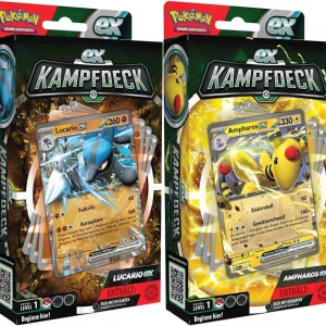 Pokémon Kampfdeck, Lucario-ex & Ampharos-ex, 290-45498, (DEU,NEU,OVP)