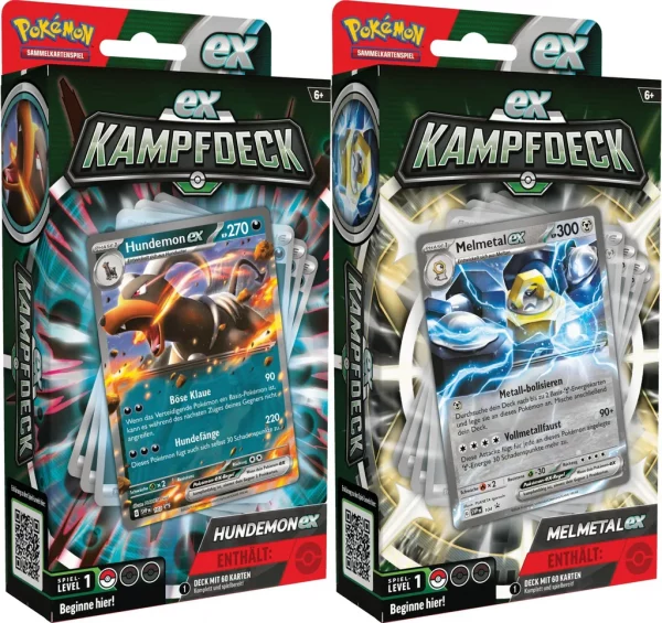 Pokémon Kampfdeck, Melmetal-ex & Hundemon-ex, 290-45784, (DEU,NEU,OVP)