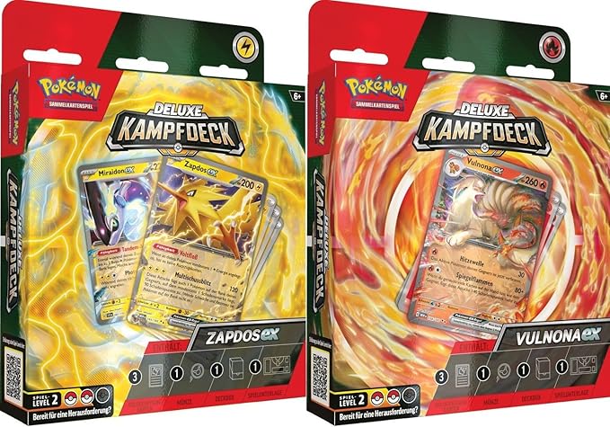Pokémon Deluxe Kampfdeck, Vulnona-ex & Zapdos-ex, 290-45788, (DEU,NEU,OVP)
