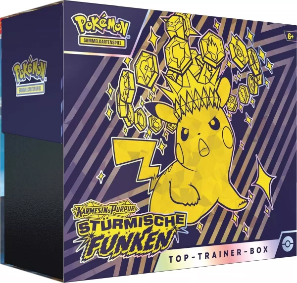 Pokémon Top Trainer Box K&P, Stürmische Funken, 191-45956, (DEU,NEU,OVP)